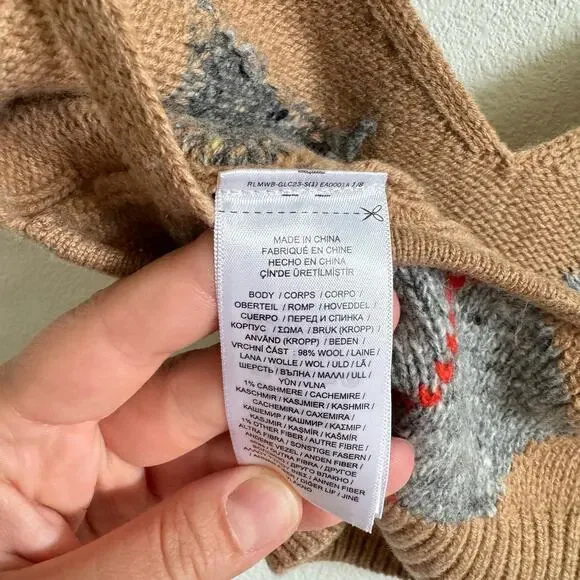 Ralph Lauren Ekose Camel Brown Wool Cashmere Blend Cropped Tank Women’s S NWT - Picture 6 of 6